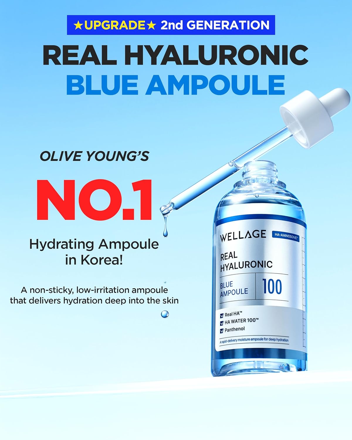 WELLAGE Real Hyaluronic Blue 100 Ampoule [60ml]